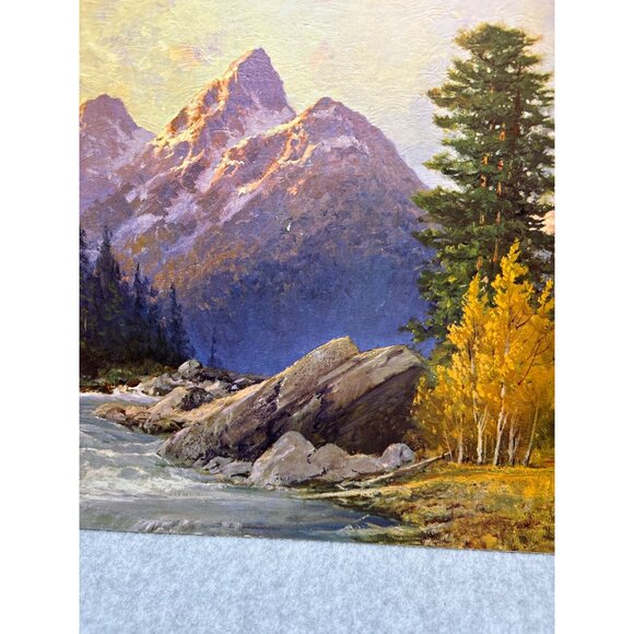 Robert Wood 1956 Grand Teton Litho Landscape Artwork 14"x11" - Picture 4 of 15